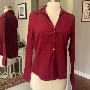 Ann Taylor Burgundy Red Blouse Chic Blouse